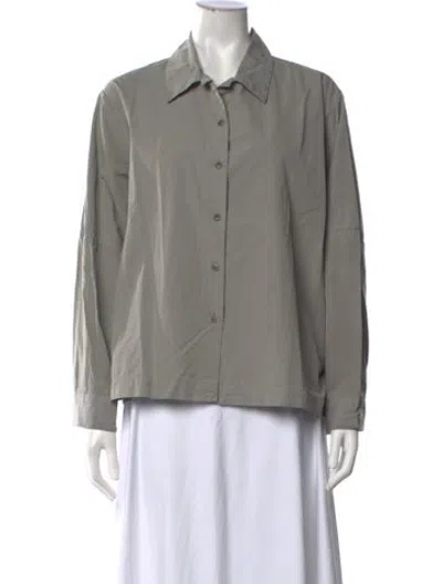 Pre-owned Casey Casey Long Sleeve Button-up Top In Grey