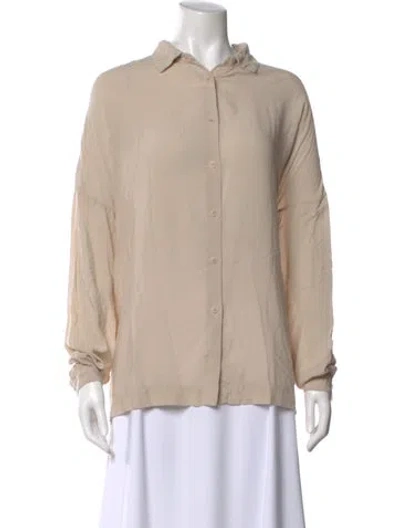 Pre-owned Casey Casey Long Sleeve Button-up Top In Neutral