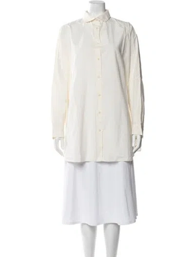 Pre-owned Casey Casey Long Sleeve Button-up Top In Neutrals