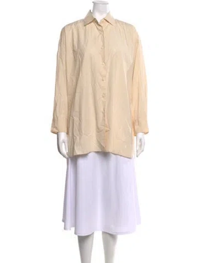 Pre-owned Casey Casey Long Sleeve Button-up Top In Neutrals