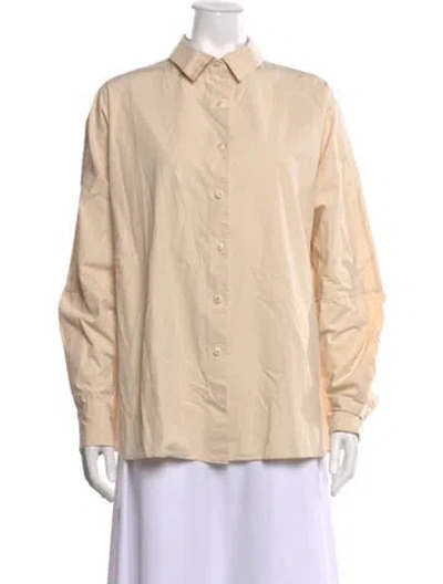 Pre-owned Casey Casey Long Sleeve Button-up Top In Neutrals