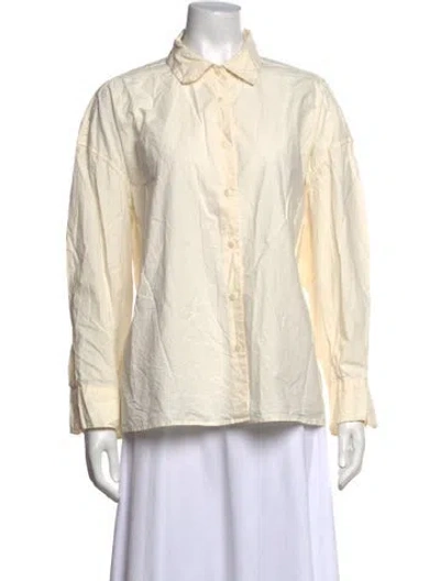Pre-owned Casey Casey Long Sleeve Button-up Top In Neutrals