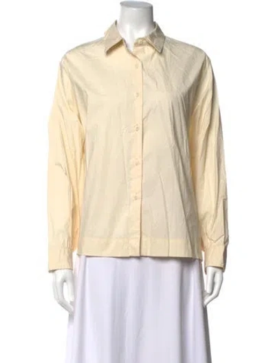 Pre-owned Casey Casey Long Sleeve Button-up Top In Neutrals