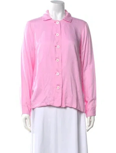 Pre-owned Casey Casey Long Sleeve Button-up Top In Pink