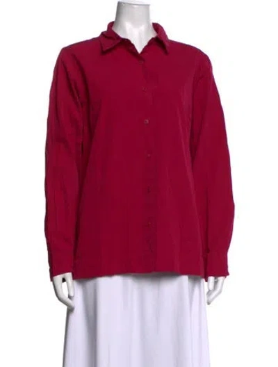 Pre-owned Casey Casey Long Sleeve Button-up Top In Red