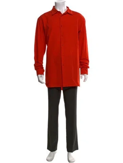 Pre-owned Casey Casey Long Sleeve Dress Shirt In Orange