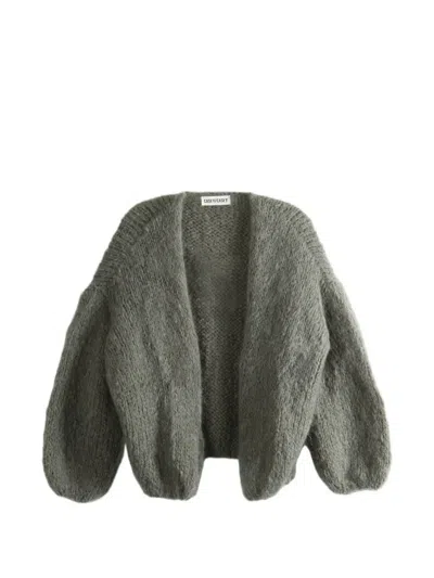 Casey Casey Long-sleeve Chunky-knit Cardigan In Green
