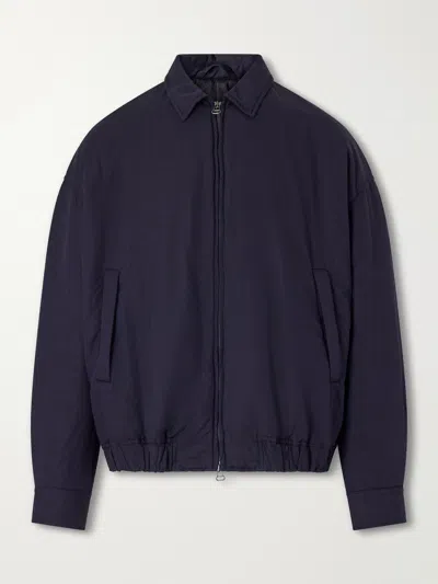 Casey Casey Meaux Cotton And Linen-blend Zip-up Jacket In Blue