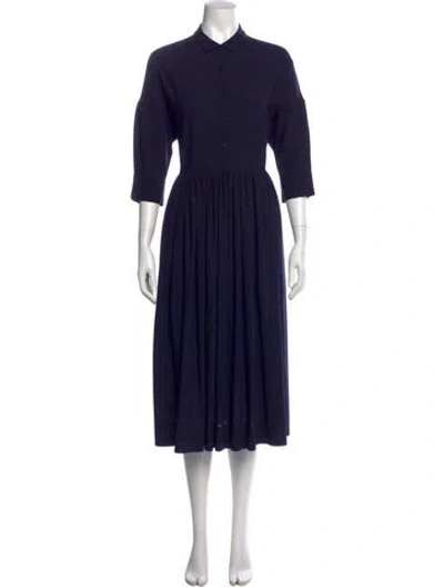 Pre-owned Casey Casey Midi Length Dress In Blue