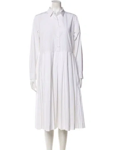 Pre-owned Casey Casey Midi Length Dress In White
