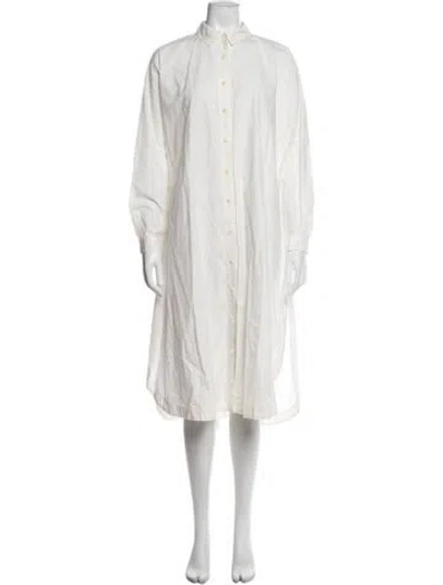 Pre-owned Casey Casey Midi Length Dress In White