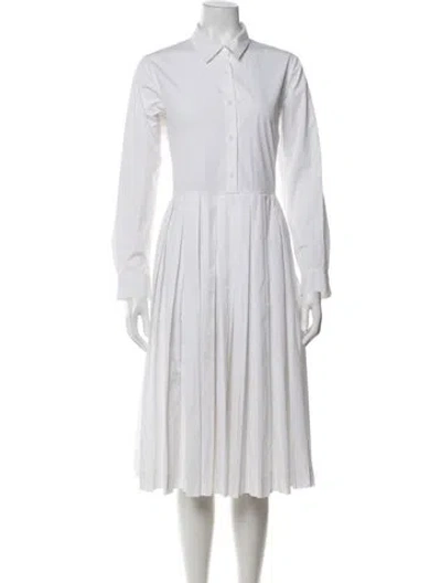 Pre-owned Casey Casey Midi Length Dress In White