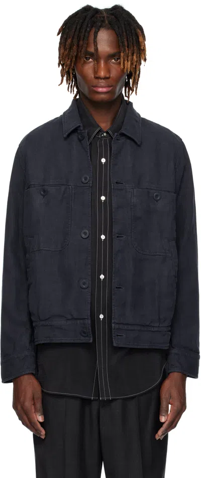 Casey Casey Navy Johnsen Jacket In Night