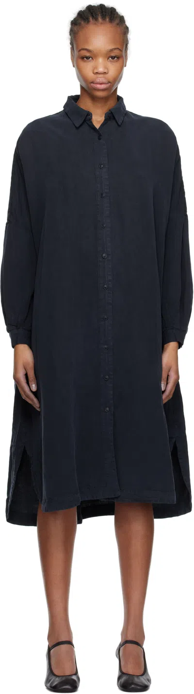 Casey Casey Navy Yuki Lounge Shirt Midi Dress In Night