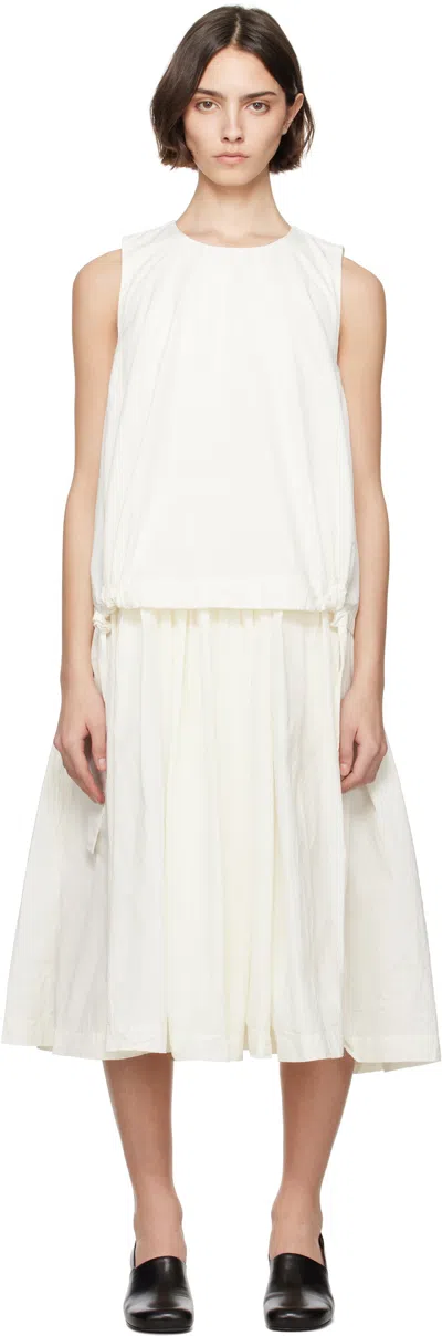 Casey Casey Off-white Astrid Midi Dress In Off White