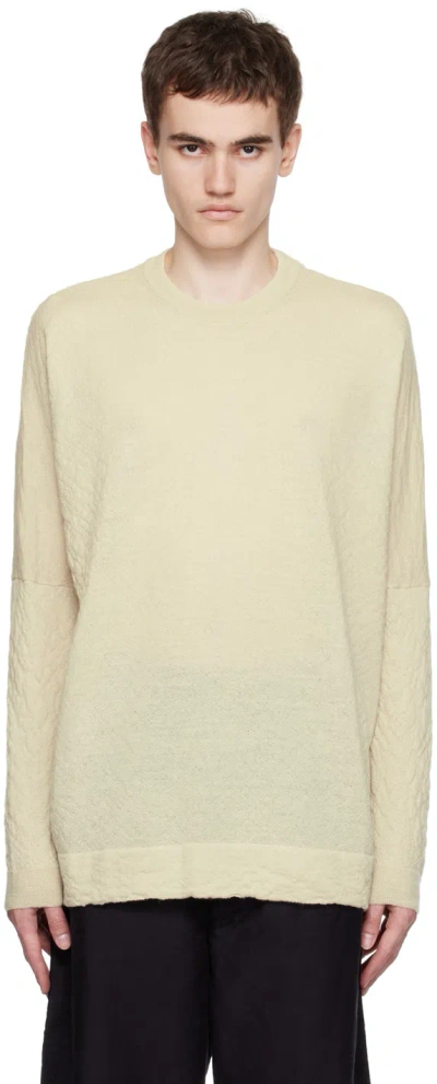 Casey Casey Off-white Crewneck Sweater In Concrete