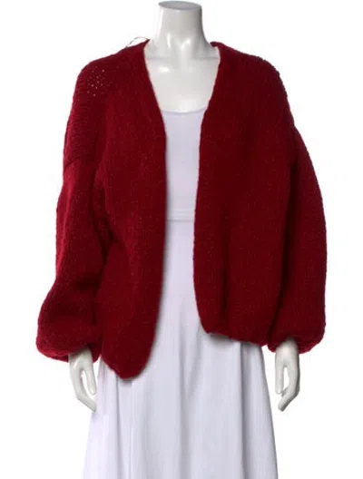 Pre-owned Casey Casey Open Front Sweater In Red