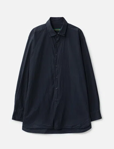 Casey Casey Paper Cotton Long Sleeve Collar Shirt In Blue/蓝色/藍色/블루/ブルー