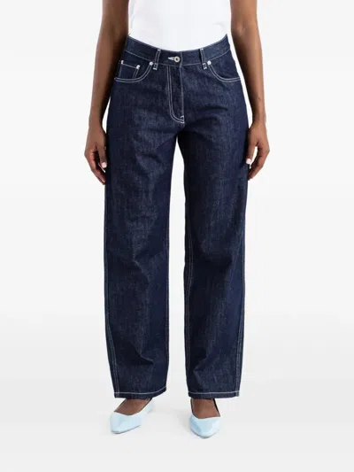 Casey Casey Paulo Contrast-stitch Jeans In Blue