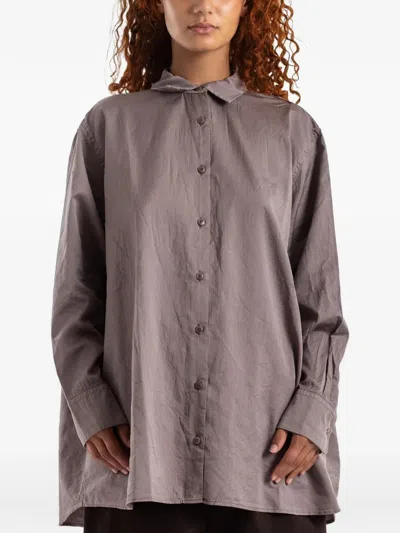 Casey Casey Pi Twill Long-sleeve Shirt In Gray