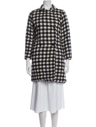 Pre-owned Casey Casey Plaid Print Coat In Multi