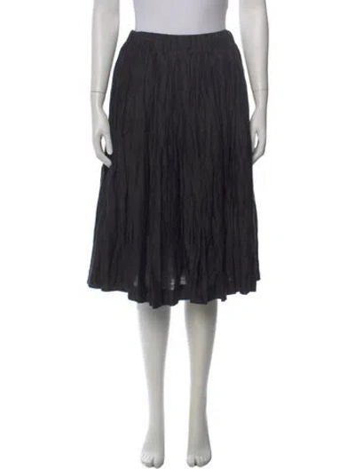 Pre-owned Casey Casey Pleated Accents Midi Length Skirt In Black