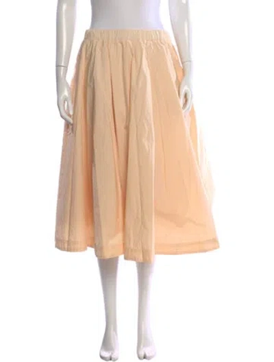 Pre-owned Casey Casey Pleated Accents Midi Length Skirt In Neutral