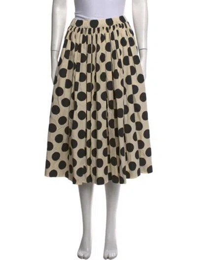 Pre-owned Casey Casey Polka Dot Print Midi Length Skirt In Neutrals