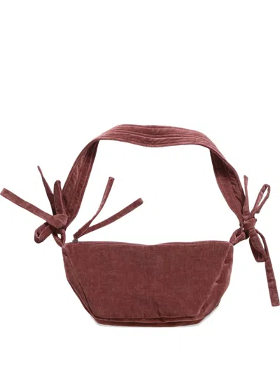 Casey Casey Quilted Tie-detail Satchel In Red