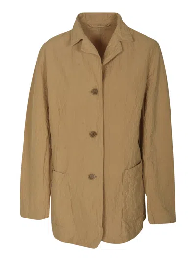 Casey Casey Rear Slit Patched Pocket Buttoned Jacket In Sand