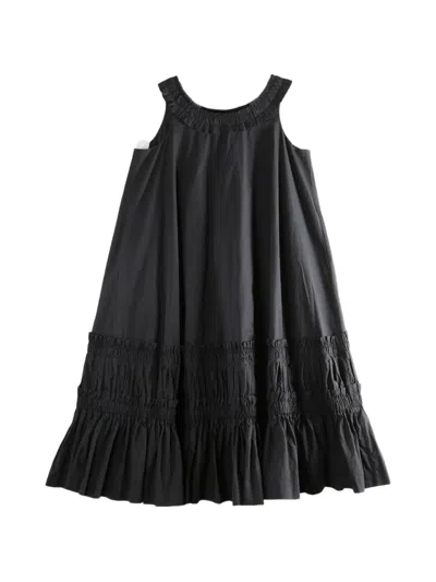 Casey Casey Ruffled Midi Dress In Black