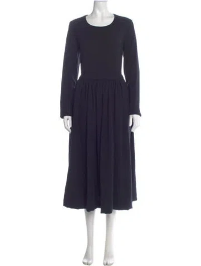 Pre-owned Casey Casey Scoop Neck Long Dress In Blue