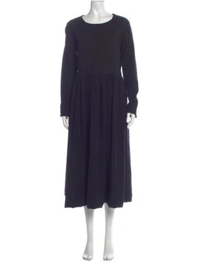 Pre-owned Casey Casey Scoop Neck Long Dress In Blue