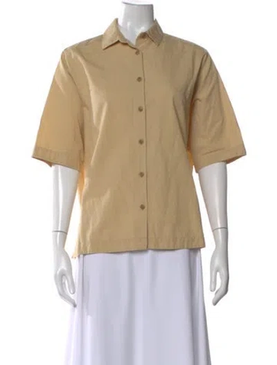 Pre-owned Casey Casey Short Sleeve Button-up Top In Neutral