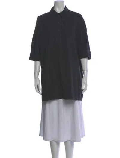 Pre-owned Casey Casey Short Sleeve Tunic In Blue