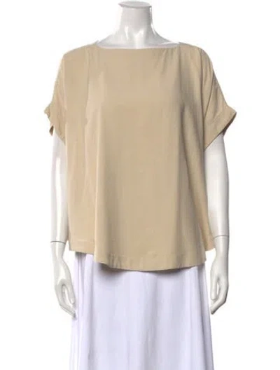 Pre-owned Casey Casey Silk Crew Neck Top In Neutrals