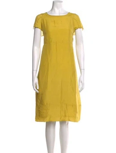 Pre-owned Casey Casey Silk Knee-length Dress In Yellow