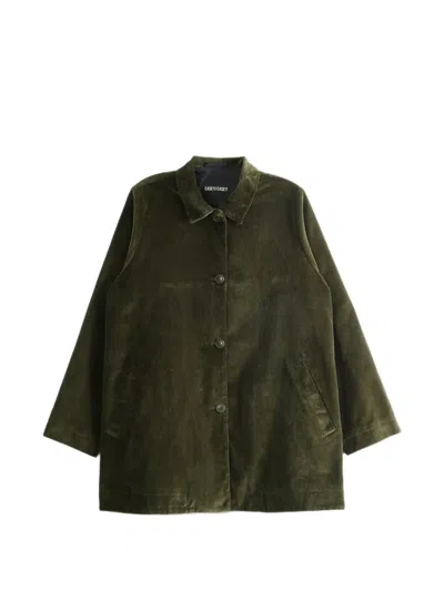 Casey Casey Soleil Corduroy Button-up Jacket In Green