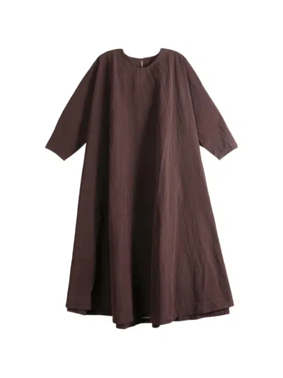 Casey Casey Soleil Crew Neck Midi Dress In Brown