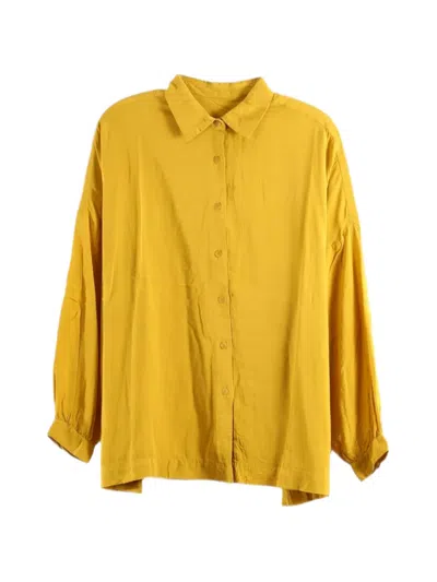 Casey Casey Squarbi Button-up Long-sleeve Shirt In Yellow
