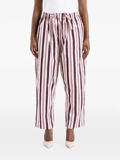 Casey Casey Striped Drawstring Trousers In Multi