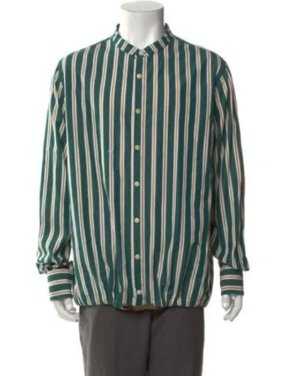 Pre-owned Casey Casey Striped Long Sleeve Shirt In Green