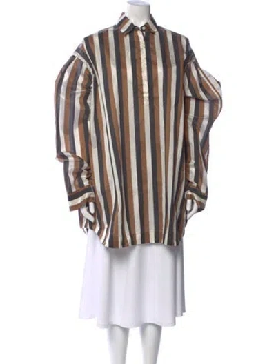 Pre-owned Casey Casey Striped Long Sleeve Top In Multi