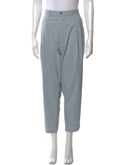 Pre-owned Casey Casey Striped Straight Leg Pants In Blue