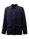 Casey Casey Textured Button-fastening Shirt In Blue