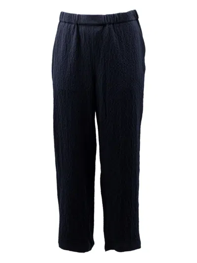 Casey Casey Textured Pocket Trousers In Blue