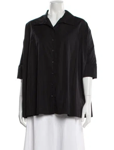 Pre-owned Casey Casey Three-quarter Sleeve Button-up Top In Gray