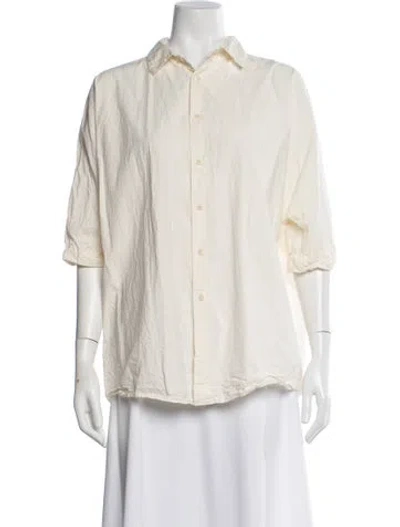 Pre-owned Casey Casey Three-quarter Sleeve Button-up Top In Neutral