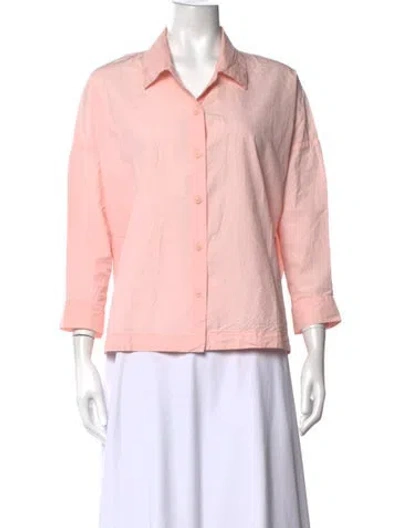 Pre-owned Casey Casey Three-quarter Sleeve Button-up Top In Pink