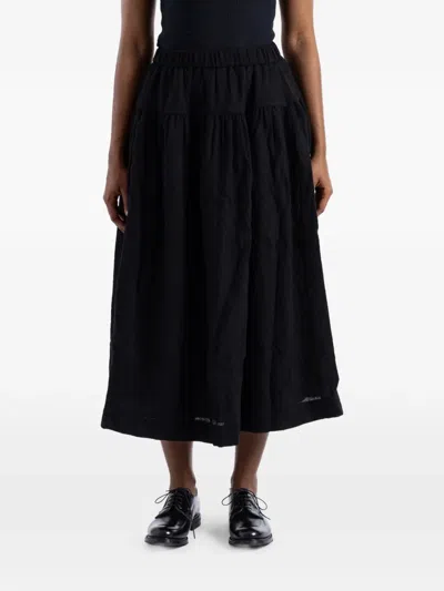 Casey Casey Upup Gathered Midi Skirt In Black